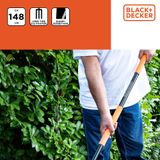 BLACK+DECKER Cultivator met Schoffel BXGTTO7009 - Combitool - Steel 148CM - Lange Tanden en Scherpe Schoffel Rand - Zwart/Oranje