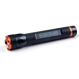 Black+Decker Led-zaklamp 200 lumen - 3,5 W - 65 m - 3 verlichtingsmodi: hoog, laag, pulserend - zwart/oranje
