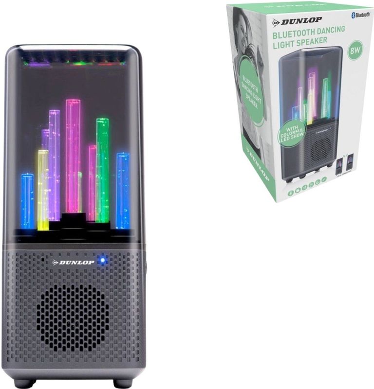 Dunlop Bluetooth-luidspreker met licht, 9 leds, 1200 mAh, zwart