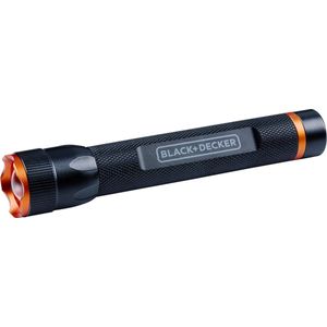 BLACK+DECKER LED Zaklamp 110 Lumen - 3W - 100M Bereik - 3 Lichtstanden: Hoog, Laag, Pulserend - Zwart/Oranje