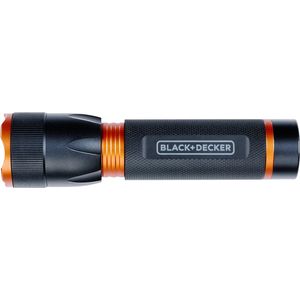 BLACK+DECKER LED Zaklamp 400 Lumen - 10W - 200M Bereik - 3 Lichtstanden: Hoog, Laag, Pulserend - Zwart/Oranje