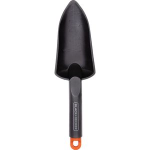 BLACK+DECKER Tuinschep - met maatmarkering - schep 30,5 cm - polypropyleen - zwart/oranje