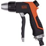 BLACK+DECKER Spuitpistool - Sproeikop voor Tuinslang - Aanpasbare Waterstroom - ABS-Plastic en Thermoplastisch Rubber - Zwart/Oranje