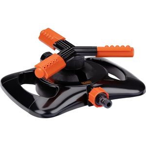 BLACK+DECKER Zwenksproeier 3 Armen - 360º Bewatering - 25 x 24 x 8 CM - Tuinslangaansluiting - Zwart/Oranje