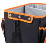 BLACK+DECKER Kofferbakopslag, trekhaak, 47,5 x 25 x 30 cm, met meerdere vakken, auto-organizer incl. 2 bekerhouders, zwart