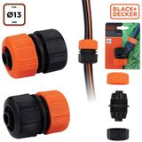 BLACK+DECKER Slangverbinder 1/2"" - 13 ⌀ MM - Tuinslangkoppeling - Zwart/Oranje