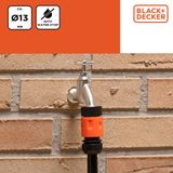 BLACK+DECKER Kraanaansluiting 1/2'' - ⌀ 13 MM - Koppelstuk - Kunststof - Zwart