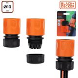 BLACK+DECKER Tuinslang Snelkoppeling - 1/2'' - ⌀13 mm - Kunststof - Zwart/ Oranje