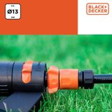 BLACK+DECKER Tuinslang Snelkoppeling - 1/2'' - ⌀13 mm - Kunststof - Zwart/ Oranje