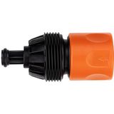 BLACK+DECKER Tuinslang Snelkoppeling - met Waterstop - 5/8'-3/4' - ⌀16-19 mm - Kunststof - Zwart/ Oranje