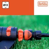 BLACK+DECKER Tuinslang Koppeling 1/2'' - Tuinslangen ⌀13mm - Kunststof - Zwart/ Oranje