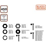 Black+Decker Bouten en Moeren Assortiment - 450-delig voor Duurzame Verbindingen