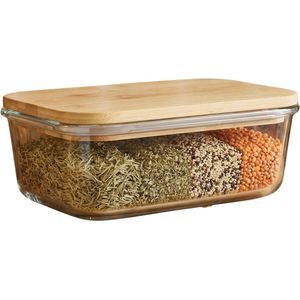 HUSANMP Set van 4 extra grote glazen vershouddozen, glazen containers HUSANMP Set van 4 extra grote glazen vershouddozen, glazen containers