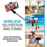 Grundig Selfiestick en statief, statief voor smartphone, met bluetooth-afstandsbediening, smartphones van 58 tot 100 mm, uitbreidbaar van 19 tot 70 cm, kunststof, zwart