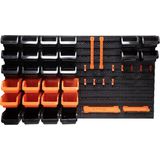 BLACK+DECKER Gereedschapsbord met Opbergbakjes en Hangers - 98 x 23 x 43 CM - 43 Onderdelen - Gereedschapswand