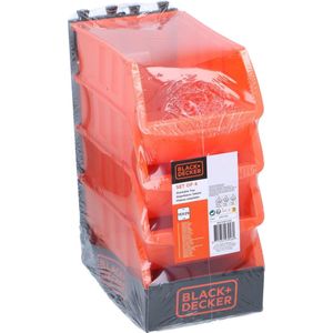 BLACK+DECKER Organizer Bakjes - Oranje - Kunststof - 4 Stuks