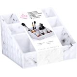 Edco - Make-up Organizer - Wit - Marmer Look - Kunststof - 7 Vakjes