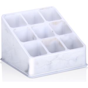 Edco Make-up organizer/opberger - 9 x 9 x 9 cm - marmer look