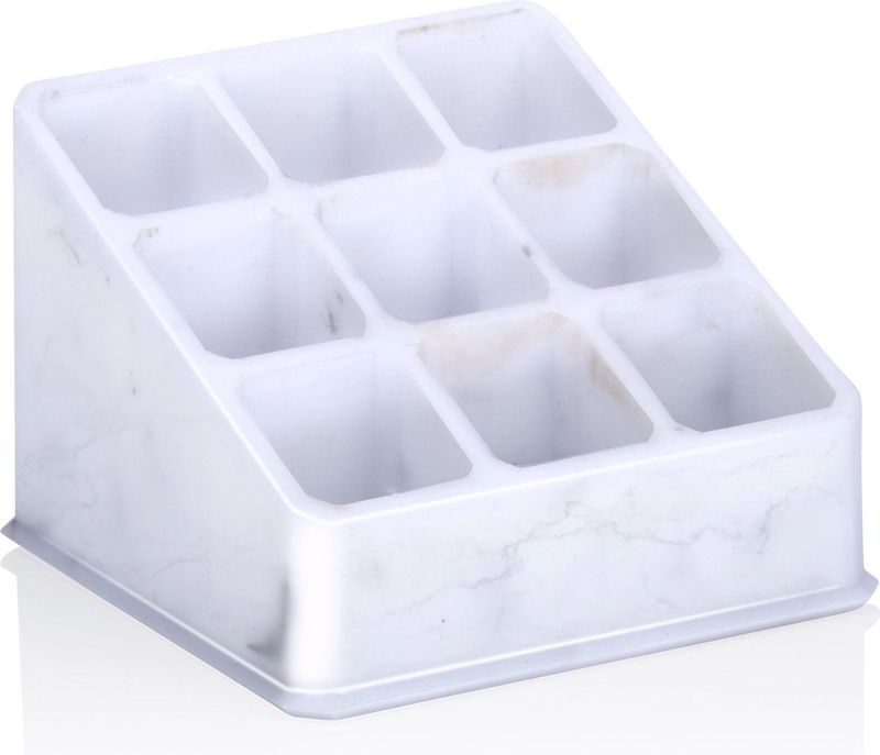 Edco Make-up organizer/opberger - 9 x 9 x 9 cm - marmer look