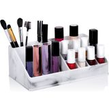 Edco - Make-up Organizer - Wit - Kunststof - 16 Vakjes