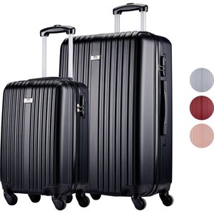 Slazenger Kofferset 2 Delig - Handbagage Trolley 35L en Ruimbagage Koffer 97L - Zwart