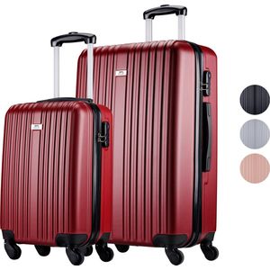 Slazenger Kofferset 2 Delig - Handbagage Trolley 35L en Ruimbagage Koffer 97L - Rood