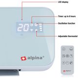 alpina Ventilatorkachel met Wifi - 2-in-1 Elektrische Verwarming Wandmontage - Wandkachel 2000W - Verwarming en Koelen