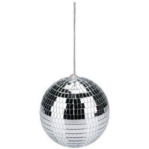 Grote discobal kerstbal - zilver - D15 cm - kunststof - discobol - disco - kerstversiering