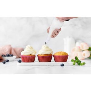 Slagroom Garneer Spuitzak Met 6 Rvs Spuitmondjes – Herbruikbaar – Siliconen Spuit Zak Voor Decoratie Van Patisserie – Garneer Spuitzak – Taartdecoratie – Rozetjes Opspuiten