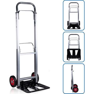 Kinzo Opvouwbare steekwagen, aluminium, 90 kg, transportwagen, verhuizing, camping, winkelen enz