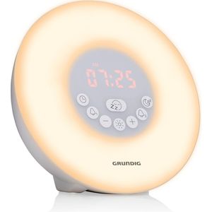 Grundig Lichtwekker - daglichtwekker - wekkerradio - Bluetooth-luidspreker - AUX en USB - natuurlijke geluiden - wit