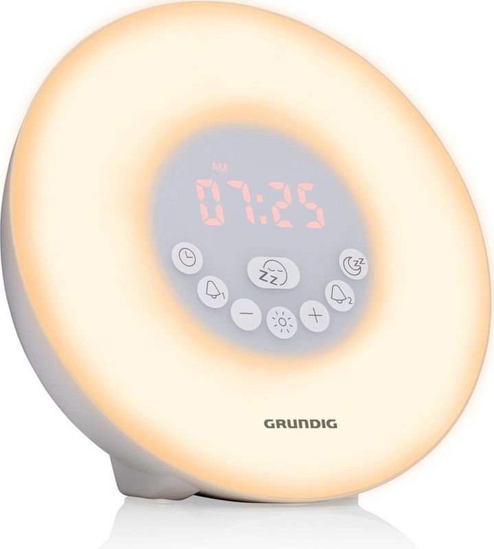 Grundig Wake Up Light - Wekkerradio - Bluetooth Speaker - AUX en USB - Natuurgeluiden - Wit