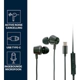 Grundig - Oortjes met Draad - In-Ear - Zwart - USB C - 120cm Kablengte