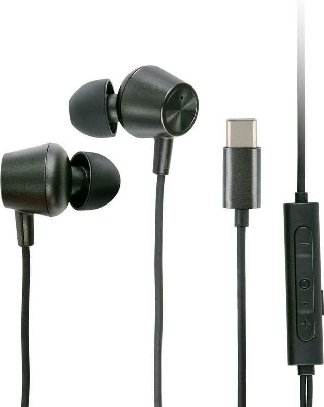 Grundig - Oortjes met Draad - In-Ear - Zwart - USB C - 120cm Kablengte