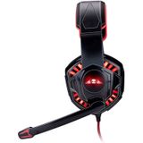 No Fear Gaming Headset - Incl. LED Verlichting - 1.5 M Kabel - Koptelefoon met Microfoon - Over-Ear Ontwerp - Stevig en Comfortabel - Zwart/Rood