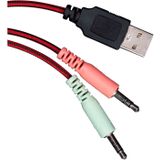 No Fear - Gaming Headset - Zwart/Rood - Inclusief LED Verlichting - 1.5 M Kabel