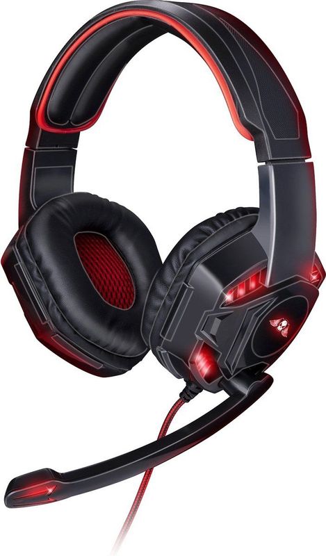 No Fear - Gaming Headset - Zwart/Rood - Inclusief LED Verlichting - 1.5 M Kabel