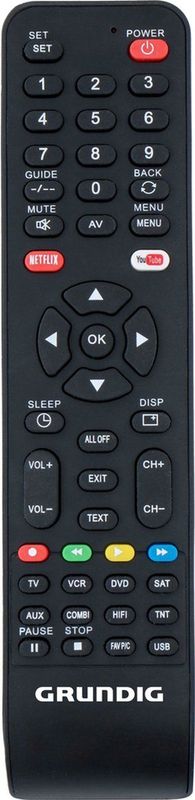Grundig Universele Afstandsbediening - Tot 8 Apparaten Tegelijk - 210 X 50 X 18 MM - Zwart