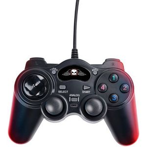 No Fear Gamepad - USB A - 1,5 m kabel - plug & play - instelbare controller - zwart