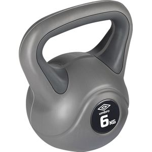 Umbro Kettlebell 4 kg - instapgewicht voor vrouwen - beginners - kunststof gewichten - grijs