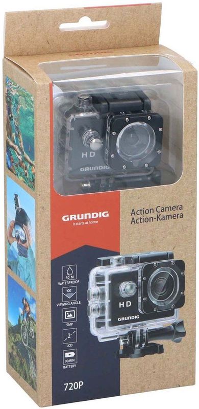 Grundig - Action Camera - HD 720p - Waterdicht tot 30 Meter - 100° Groothoeklens