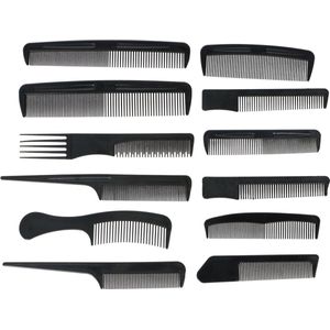 Touch of Beauty - Kammenset - Zwart - Kunststof - 12-delig