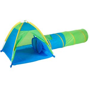 Kruzzel 3-in-1 Kinderentent: Tipi, Tunnel & Speelhuis