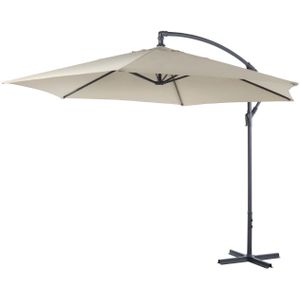 Lifetime Garden Zweefparasol - In Lengte Verstelbaar tot 3 Meter - Parasol - Verschillende Hoeken - Staal - 300 x 300 x 245 CM - Champagne