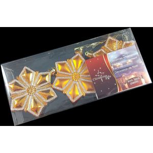 Kerstballen ster 3 stuks - Oranje