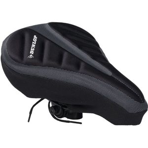 Dunlop Fietszadelhoes Gel - Hoes voor Fietszadel - Zadelcover - Fietsen zonder Zadelpijn - Gelzadel - Beschermt Zadel Slijtage - met Trekkoord voor Bevestiging - 28 x 20 CM - Zwart