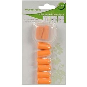 Oordopjes gehoorbescherming schuimrubber 8stuks Bescherm uw gehoor optimaal met deve dopjes met plastic bewaardoosje afmeting oordop: 1.3x2.5 cm. oranje Schuim LifeTime Oordoppen (2.5000cm x 1.5000cm)