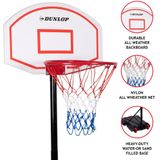 Dunlop Basketbalpaal - Basketbalstandaard - 165-205cm Verstelbaar- Basketbalring met Standaard