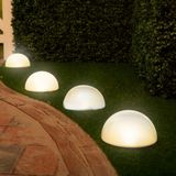 Grundig LED Solar Lichtbollen - Met Grondsteker - Halve Bol - 5 Stuks - Zonnepaneel - Wit