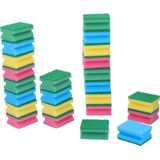 Dirt Devil Schuursponsjes - 24x stuks - gekleurd - huishoud/schoonmaak/afwas - sponzen